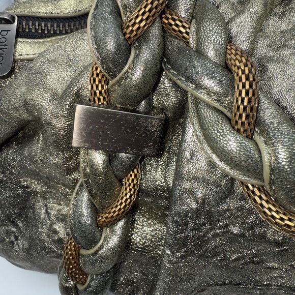 Botkier Braided Handle Metallic Shoulder Bag - Pewter/Brass - Picture 7 of 13
